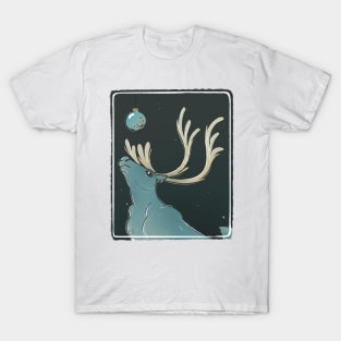 Reindeer Ink Block Style Print T-Shirt